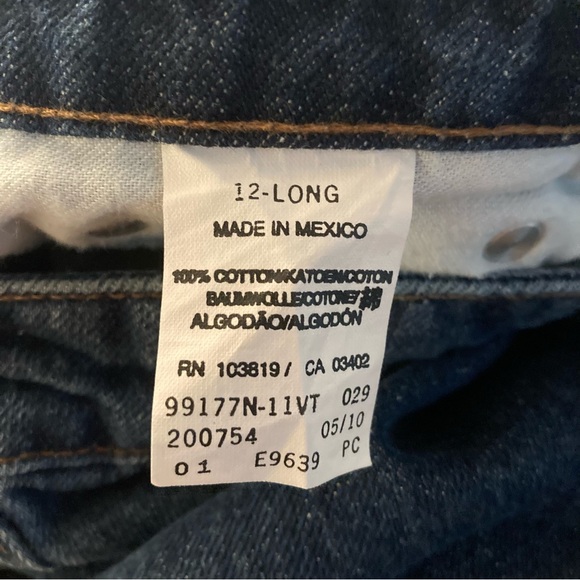 Harley Davidson Genuine MotorClothes Womens 12 Long Straight Leg Denim Jeans - Picture 5 of 11